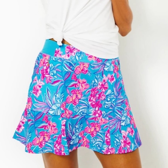 Lilly Pulitzer Fara Skort in Cumulus Blue Orchid Oasis S - Picture 9 of 10